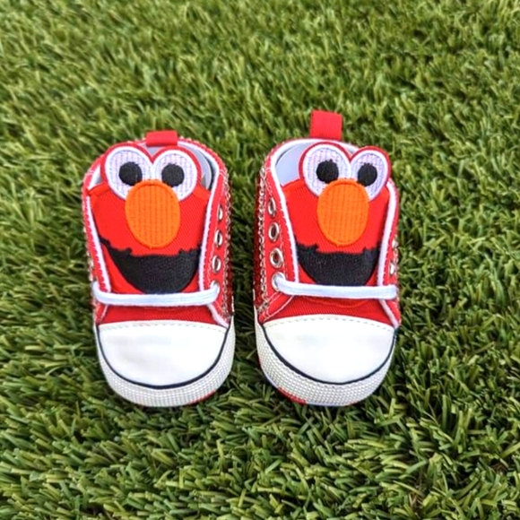Red Custom Character Hand Embellished Baby Shoes - Picture 2 of 5